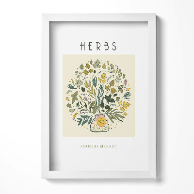 Tablou rama decorativ Ilustrație cu plante medicinale