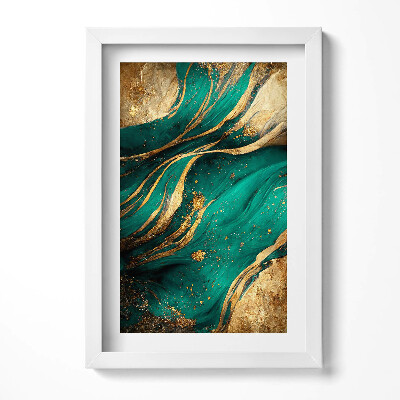 Tablou living cu rama decorativ Abstracție cu aur