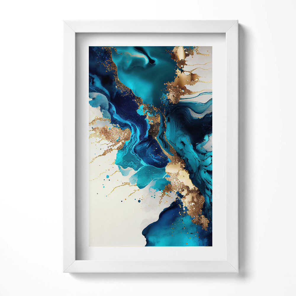 Tablou rama decorativ Rezumat lichid cu aur