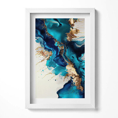 Tablou rama decorativ Rezumat lichid cu aur