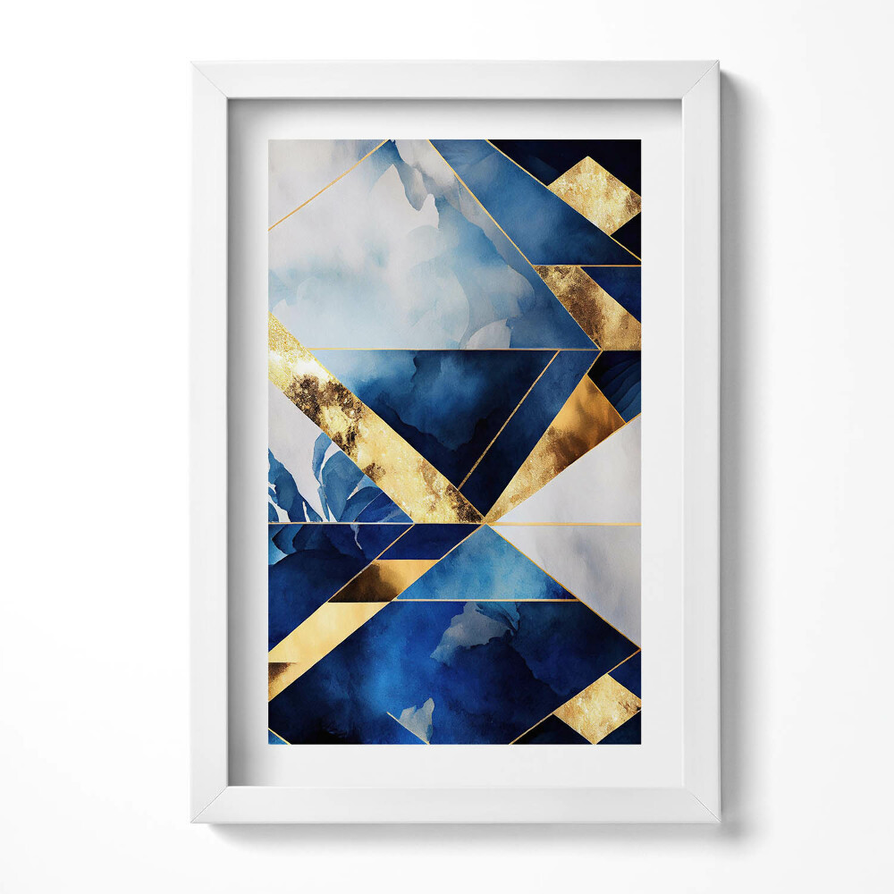 Tablou living cu rama decorativ Compoziție geometrică cu aur