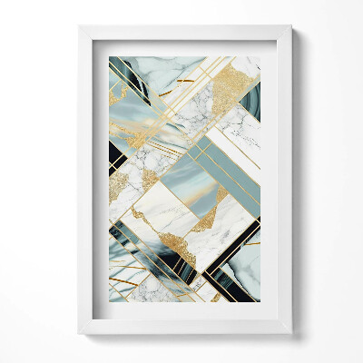 Tablou rama decorativ Abstracție geometrică cu aur