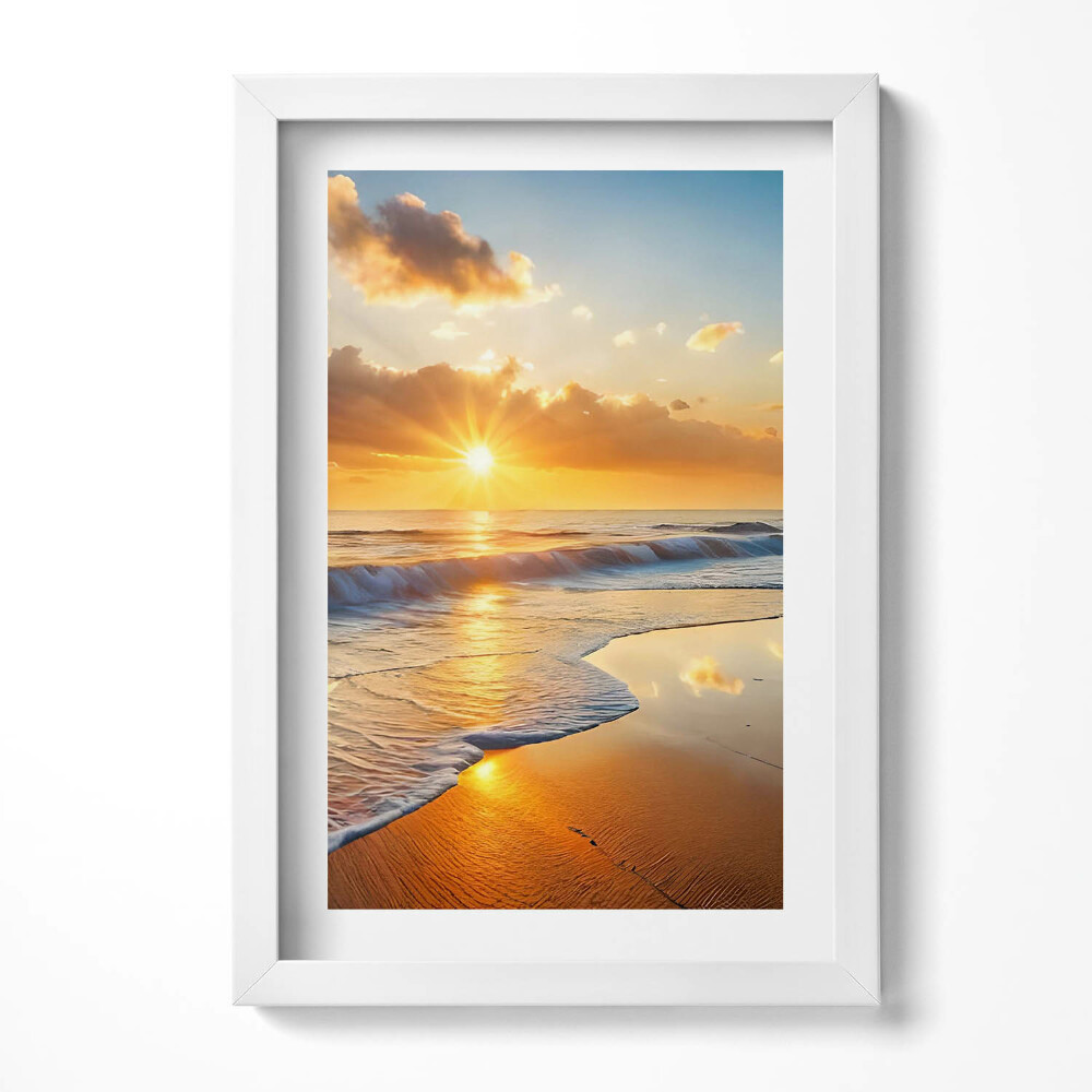 Tablou rama decorativ Apus de soare peste mare