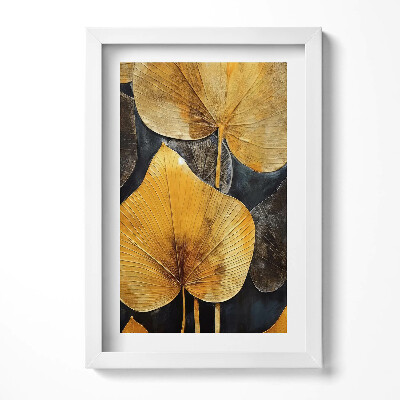 Tablou rama decorativ Frunze de aur glamour