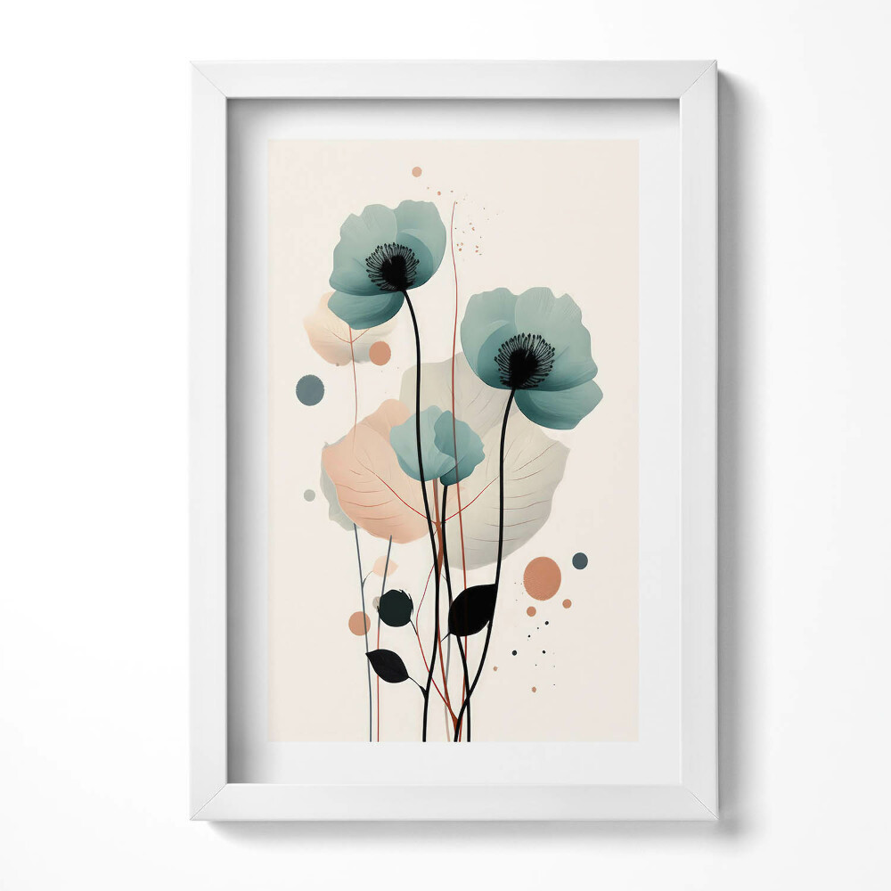 Tablou rama decorativ Flori de mac în acuarelă