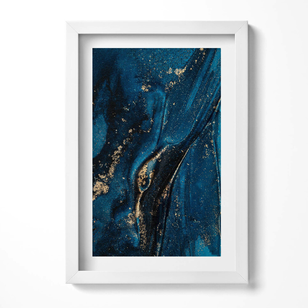 Tablou living cu rama decorativ Abstracție lichidă cu particule de aur