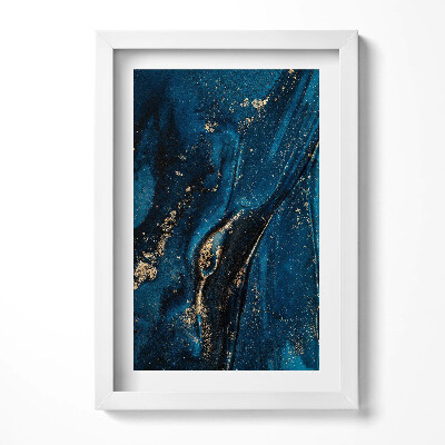 Tablou living cu rama decorativ Abstracție lichidă cu particule de aur