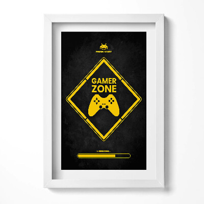 Tablou rama decorativ „Indicator Gamer Zone pentru camera jucătorului”