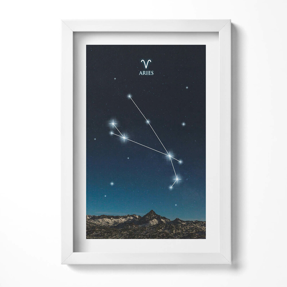 Tablou living cu rama decorativ Constelația zodiacală Berbec