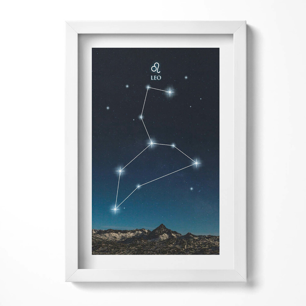 Tablou living cu rama decorativ Constelația zodiacală Leu