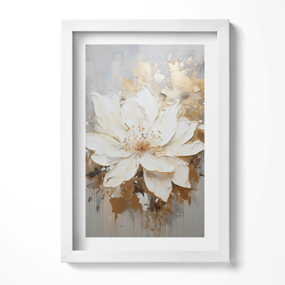 Tablou living cu rama decorativ Floare pictată delicat