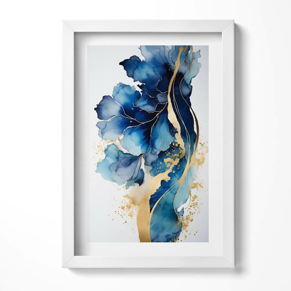 Tablou rama decorativ Pictură abstractă cu plante în aur