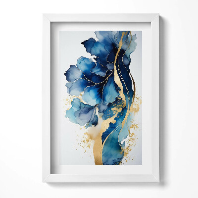 Tablou rama decorativ Pictură abstractă cu plante în aur