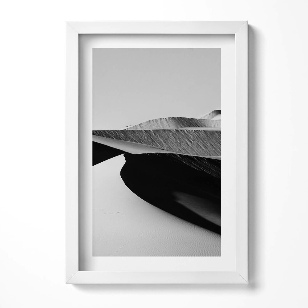 Tablou rama decorativ Peisaj deșertic minimalist alb-negru