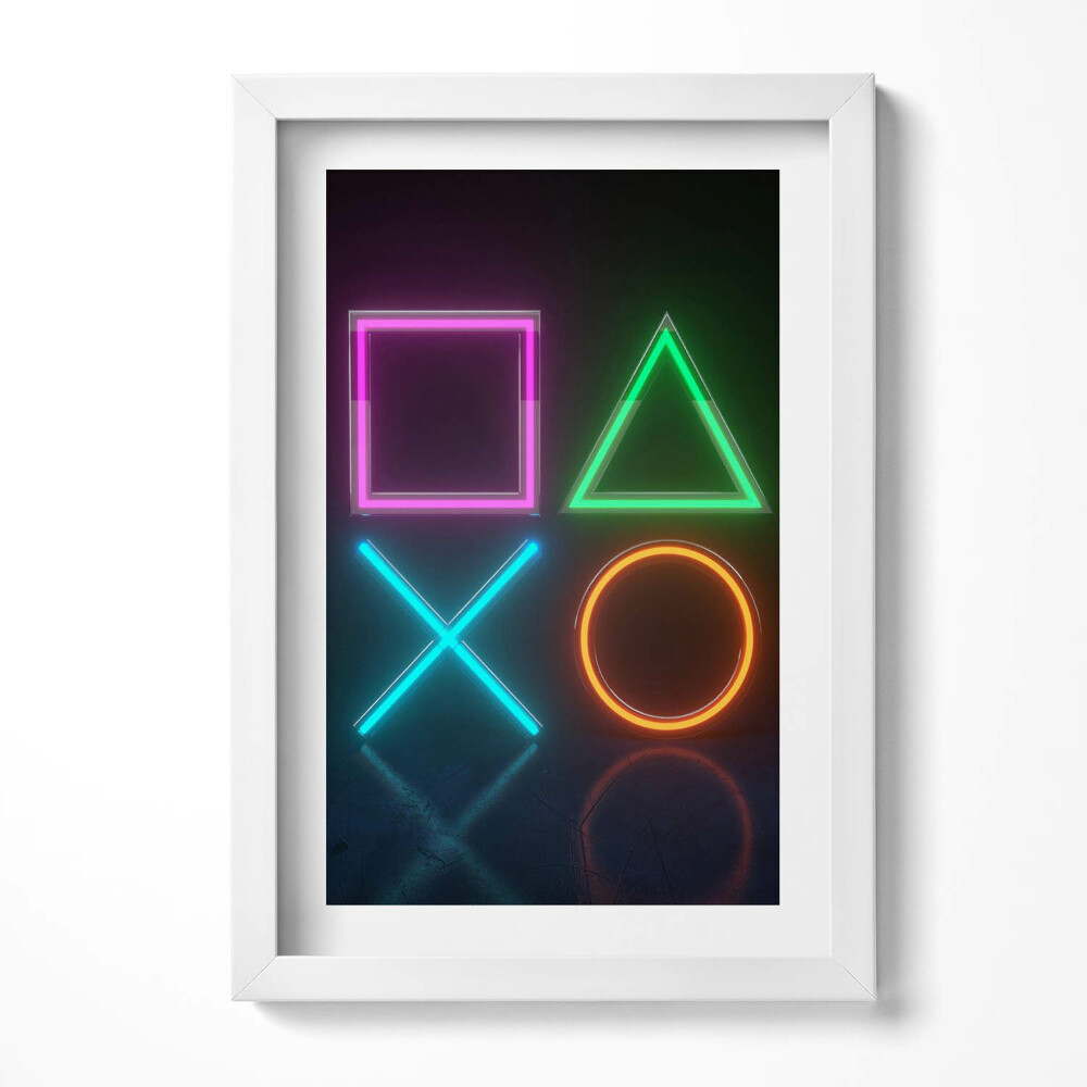 Tablou living cu rama decorativ Simboluri ale jucătorilor - simboluri pe consola