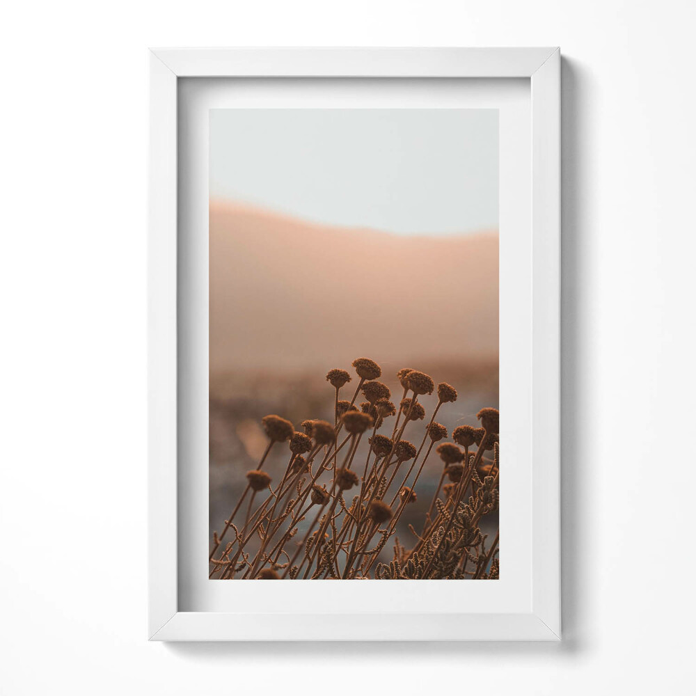 Tablou living cu rama decorativ Peisaj romantic cu iarbă boho