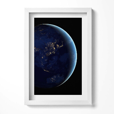 Tablou living cu rama decorativ Glob în spațiu