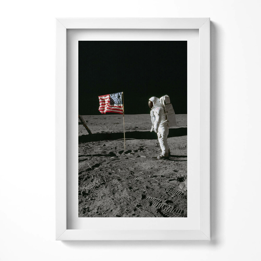 Tablou living cu rama decorativ Aterizare pe Lună - fotografie NASA