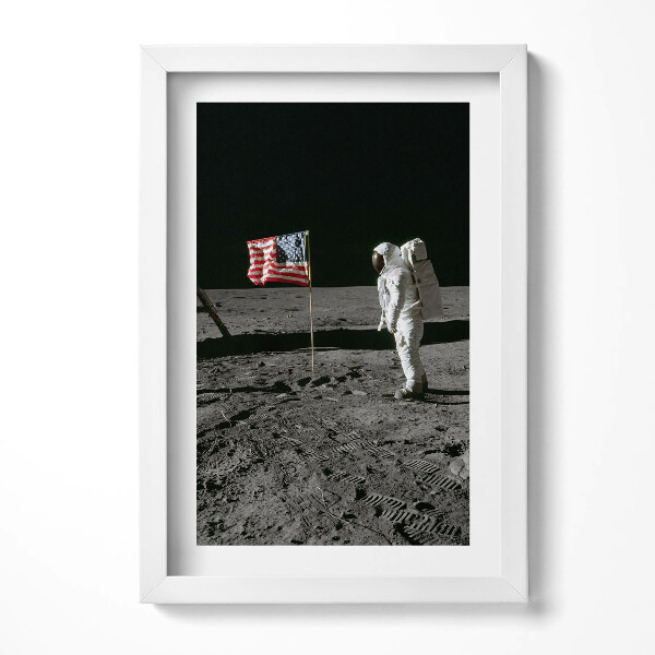 Tablou living cu rama decorativ Aterizare pe Lună - fotografie NASA