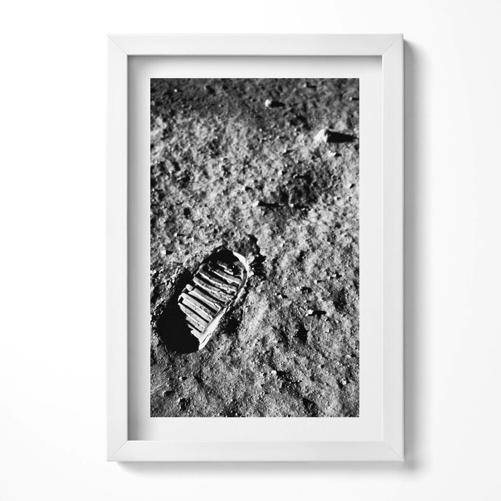 Tablou rama decorativ Primul pas pe Lună Fotografie NASA