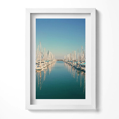 Tablou rama decorativ Bărci pe apa lacului