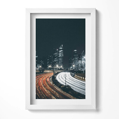 Tablou rama decorativ Străzile aglomerate ale orașului noaptea