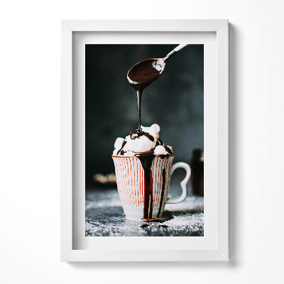 Tablou living cu rama decorativ Ciocolată caldă - Motiv de bucătărie
