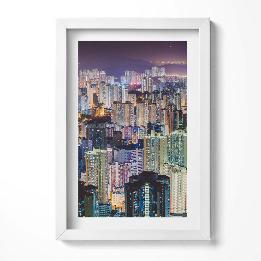 Tablou rama decorativ Orașul iluminat noaptea