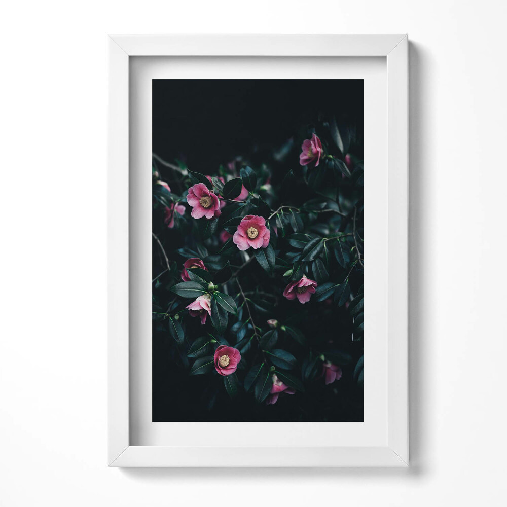 Tablou rama decorativ Flori roz vintage