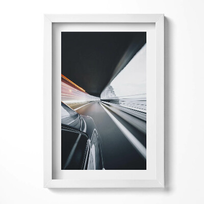 Tablou living cu rama decorativ O mașină merge pe stradă