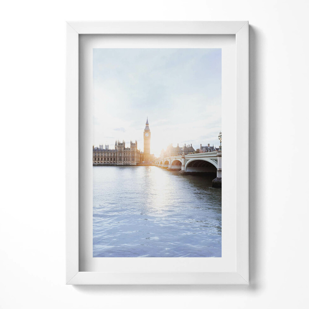 Tablou rama decorativ Vedere a podului și ceasului din Londra