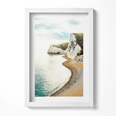 Tablou rama decorativ O plajă liniștită la poalele stâncilor