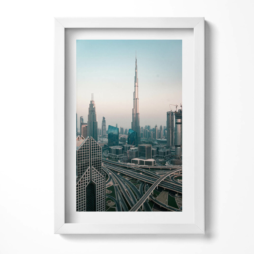 Tablou living cu rama decorativ Dubaiul modern din perspectivă