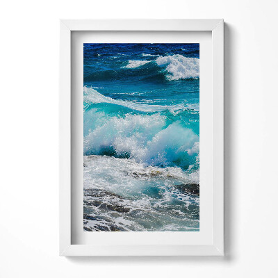Tablou rama decorativ Valuri de apă albastră a mării