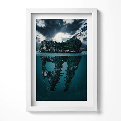 Tablou rama decorativ Ilustrație abstractă a unei insule a craniilor