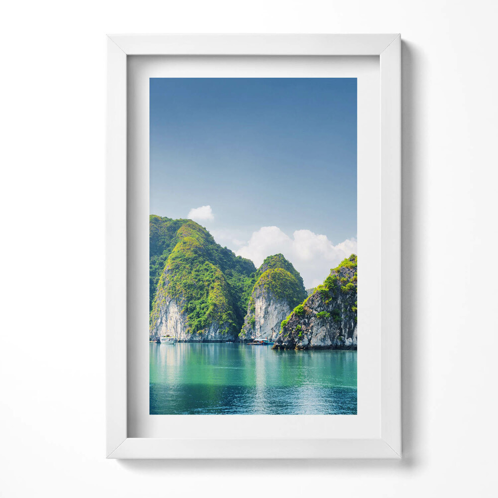 Tablou rama decorativ Mare și stânci turcoaz