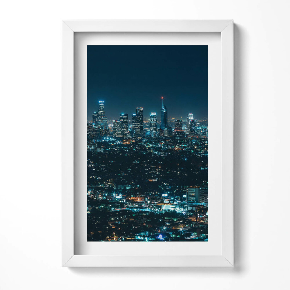 Tablou rama decorativ Oraș mare iluminat noaptea panoramă