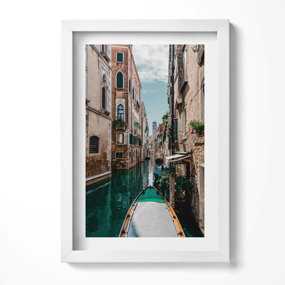 Tablou living cu rama decorativ Gondolă în Canalul Veneției, Italia