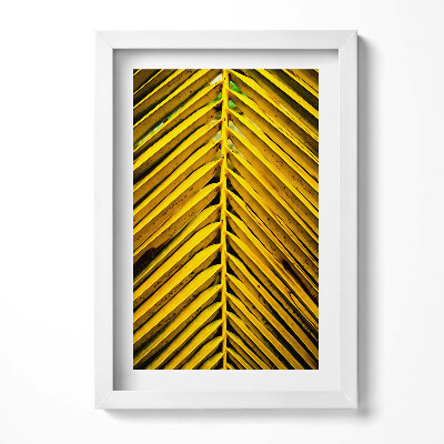 Tablou rama decorativ Frunzele aurii ale plantei