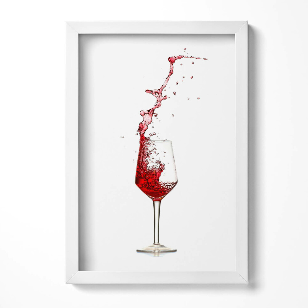 Tablou living cu rama decorativ Un pahar de vin roșu turnat