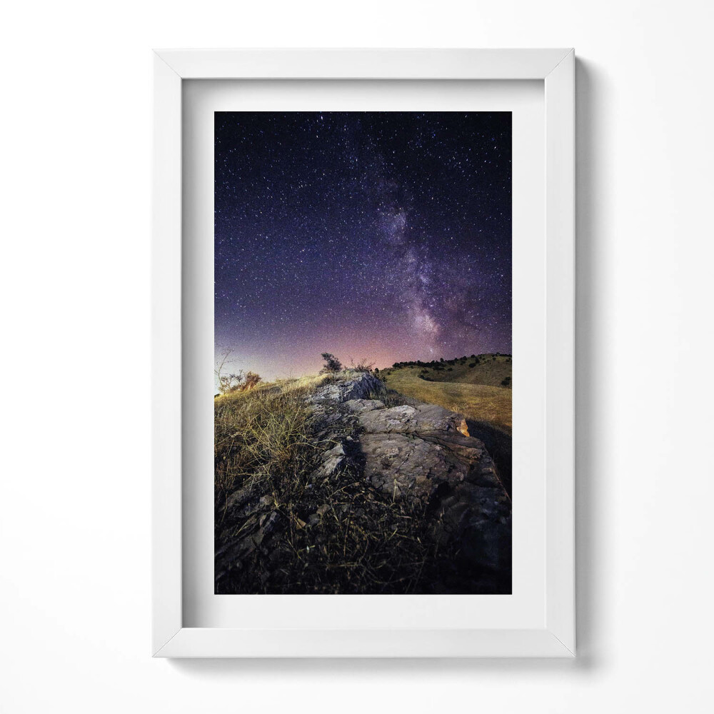 Tablou living cu rama decorativ Peisaj natural și cer înstelat