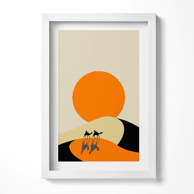 Tablou living cu rama decorativ Ilustrație a unei traversări a deșertului