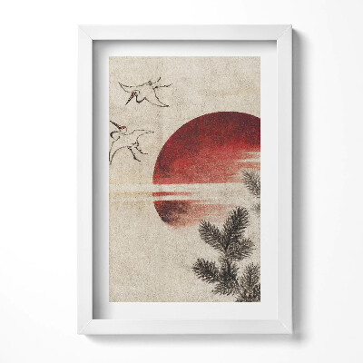 Tablou living cu rama decorativ Arta japoneză a apusului de soare