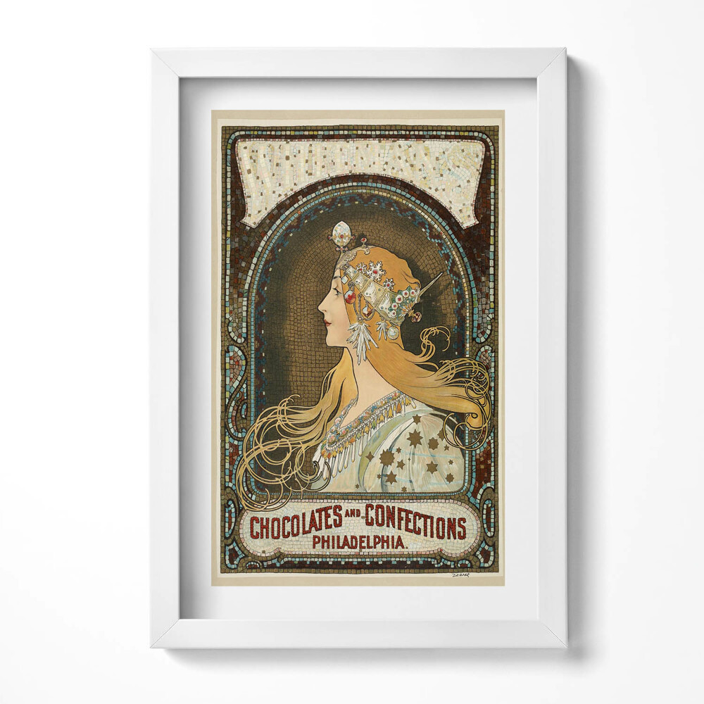 Tablou rama decorativ Ilustrație a unei femei - Alfons Mucha