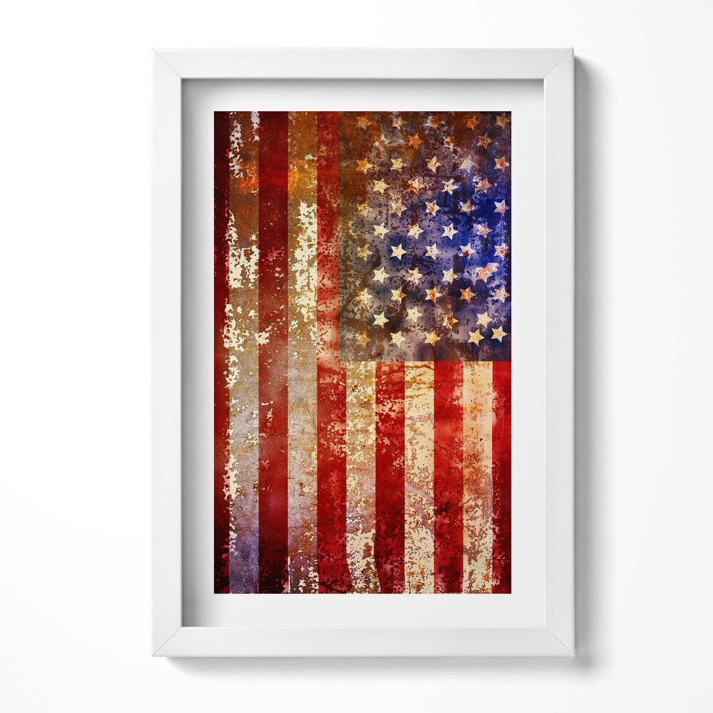 Tablou living cu rama decorativ Steagul SUA vintage