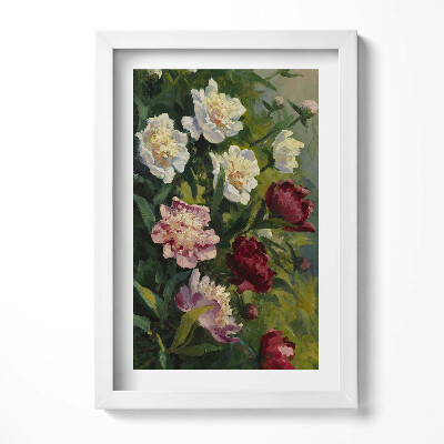 Tablou living cu rama decorativ Flori frumoase pictate