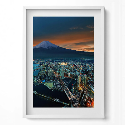 Tablou rama modern Vedere a orașului Tokyo și a Muntelui Fuji