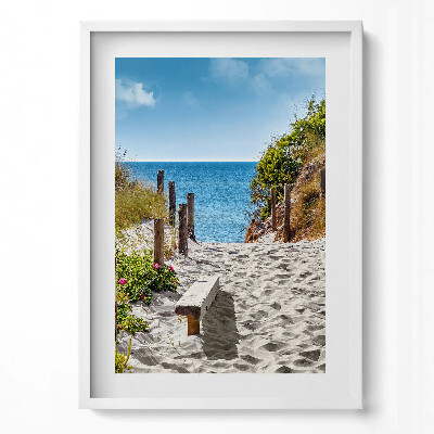 Tablou rama modern Drum nisipos spre plajă și mare