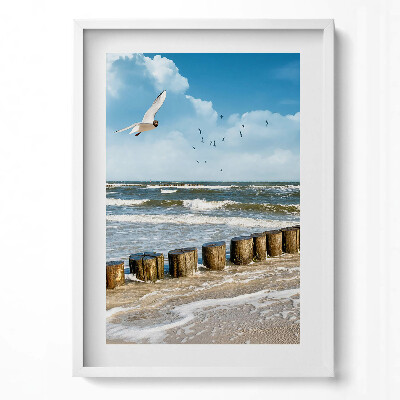 Tablou rama modern O pasăre peste mare