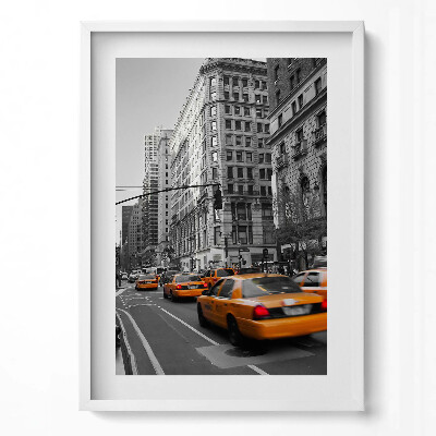 Tablou living cu rama modern Traficul taxiurilor pe bulevardul Manhattan